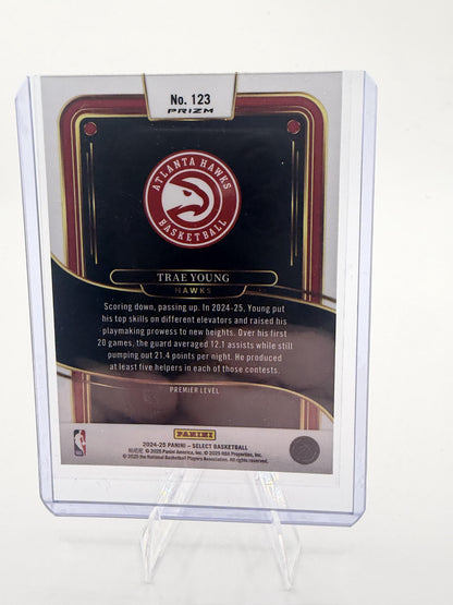 2024-25 Panini Select Trae Young Premier Level  Prizm #123 Atlanta Hawks
