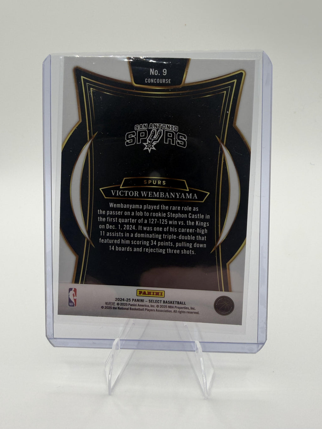 2024-25 Panini Select Victor Wembanyama Retail Blue Concourse #9 Spurs 2nd Year