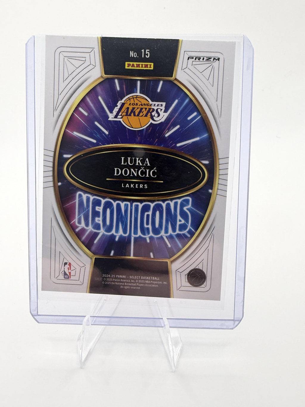 2024-25 Panini Select Luka Doncic Neon Icons Silver Prizm #15 Lakers Trade Card
