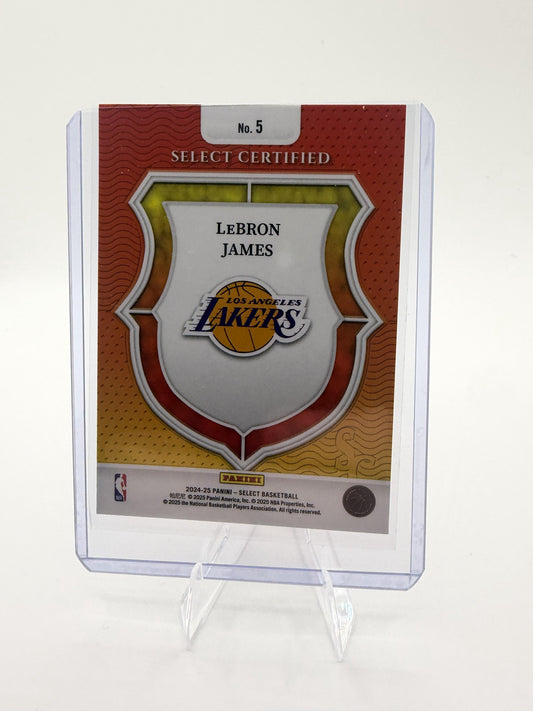 2024-25 Panini Select LeBron James Select Certified Insert #5 Lakers Card