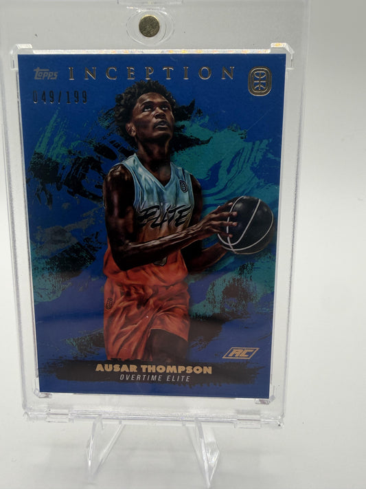 2021-22 Topps Inception Overtime Elite Ausar Thompson Card SN Blue SN