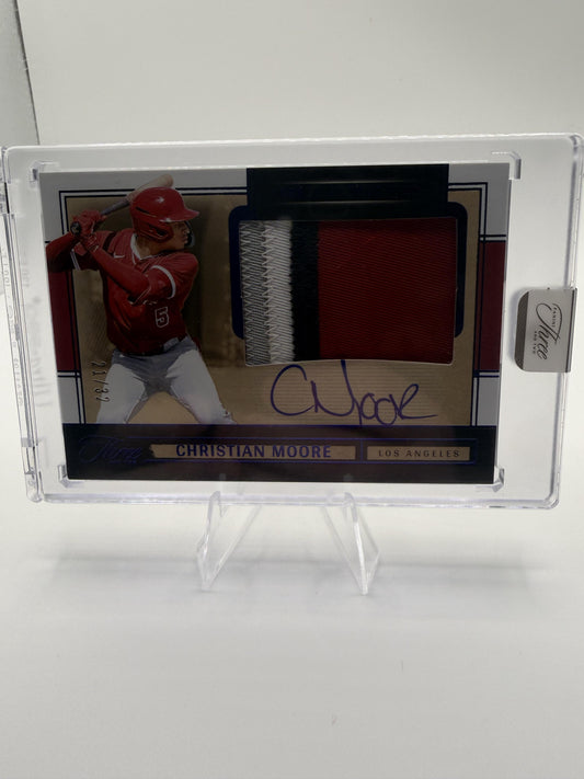 2025 Panini Three and Two Christian Moore Jumbo Patch Auto /32 #JA-CM Angels