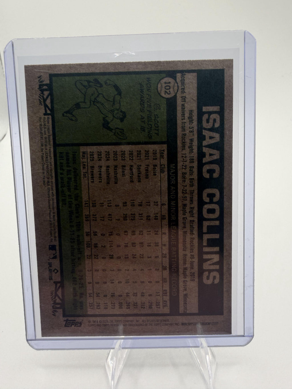 2026 Topps Heritage Isaac Collins Card