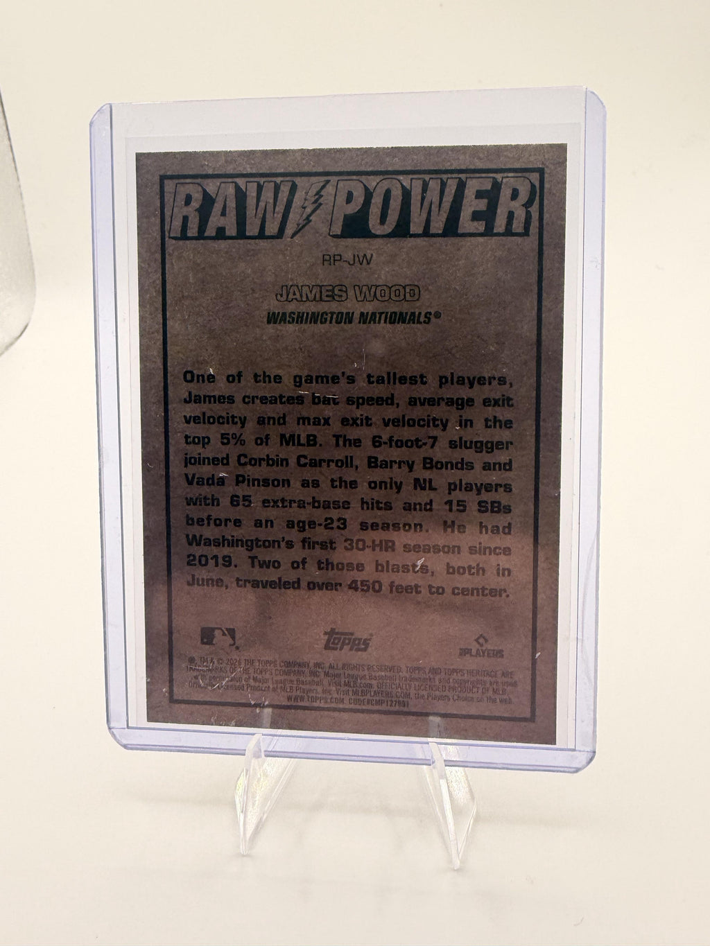 2026 Topps Heritage James Wood Card Raw Power