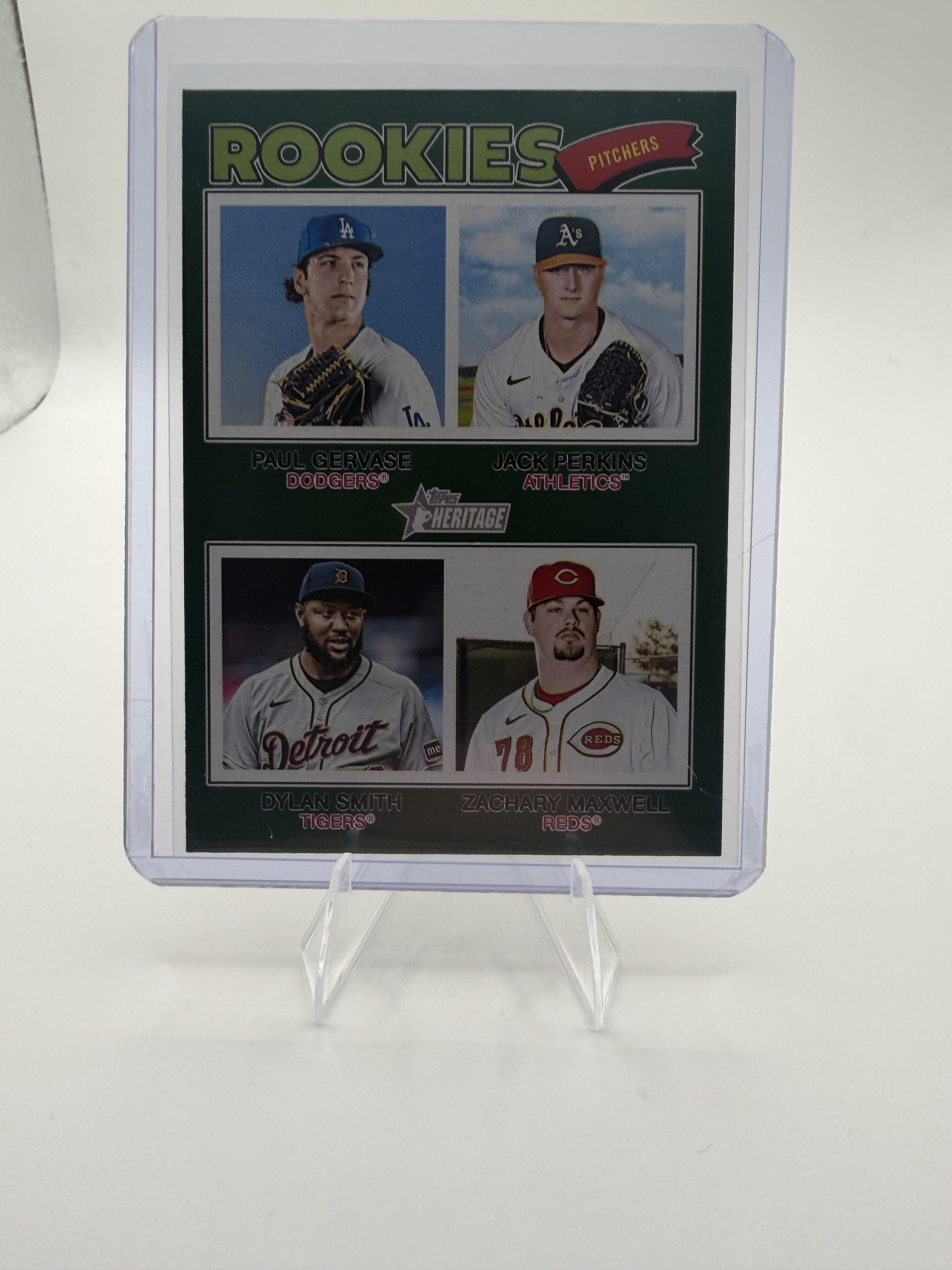 2026 Topps Heritage Rookie Pitchers Green Border Parallel #375 Dodgers/Reds RC