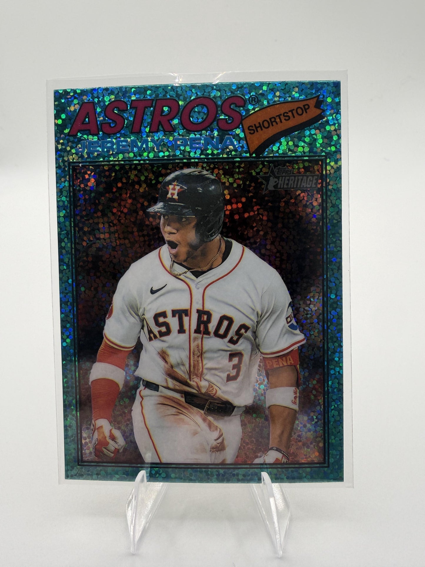 2026 Topps Heritage Jeremy Pena Cyan Blue Sparkle Refractor  #283 Astros