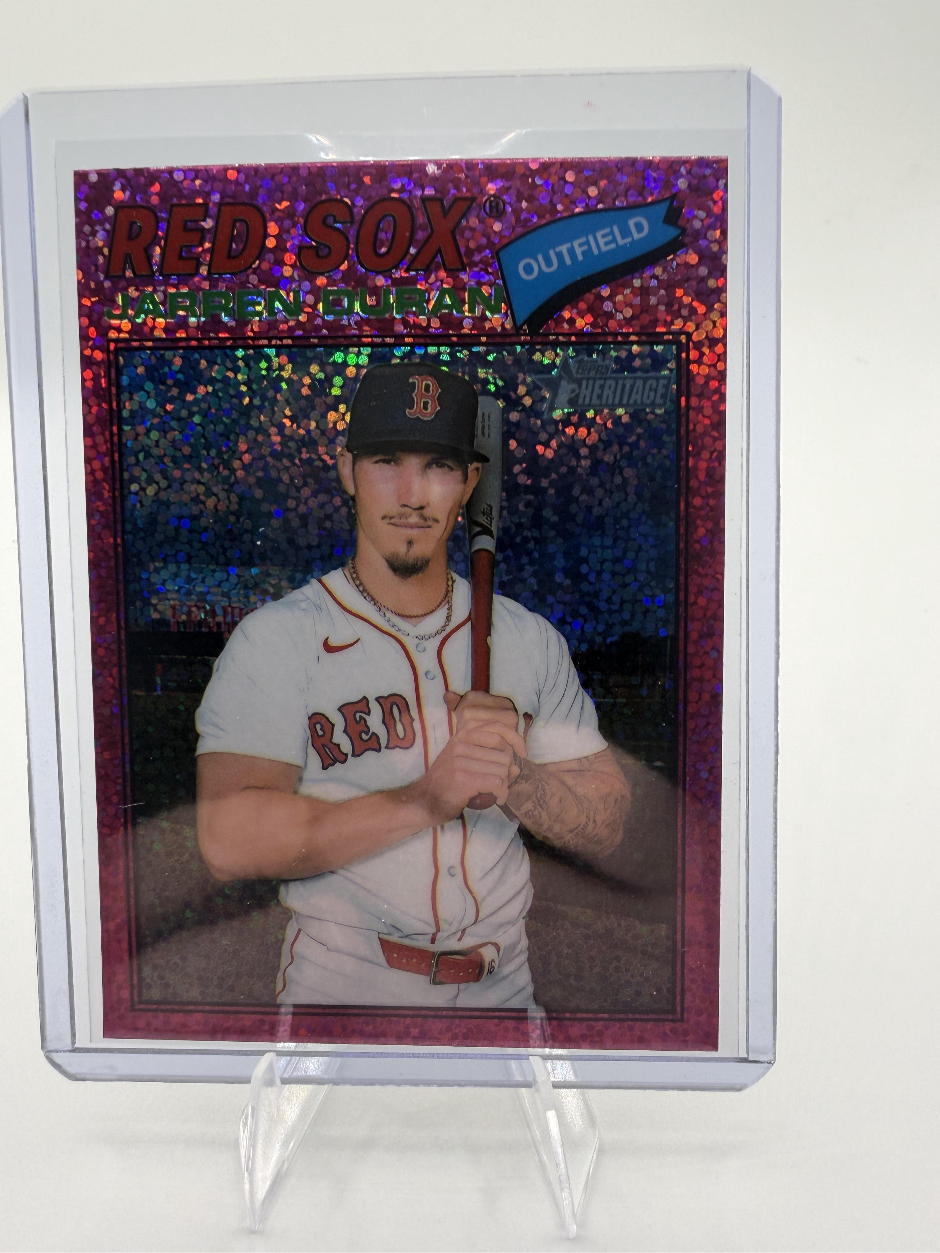 2026 Topps Heritage Jarren Duran Pink Sparkle Refractor  #15 Red Sox