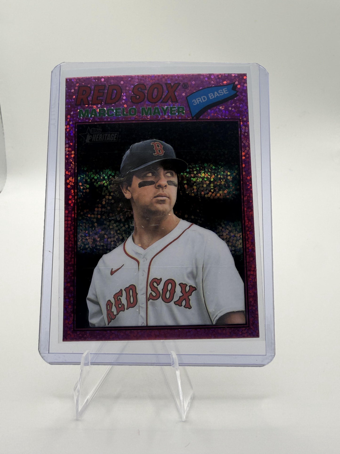 2026 Topps Heritage Marcelo Mayer Pink Sparkle Refractor  #356 Red Sox