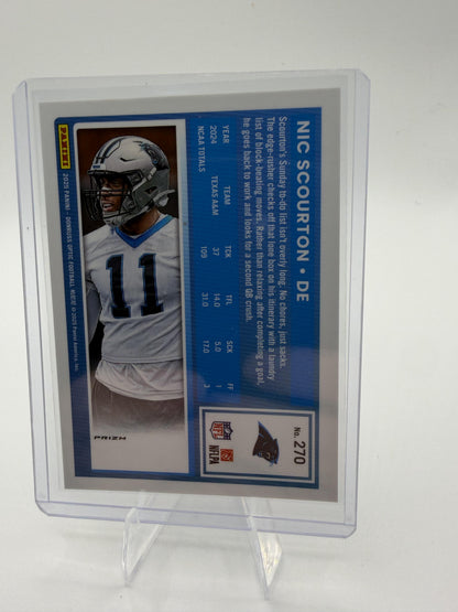 2025 Donruss Optic NIC SCOURTON BLUE STARS #270 Panthers RATED ROOKIE RC SP