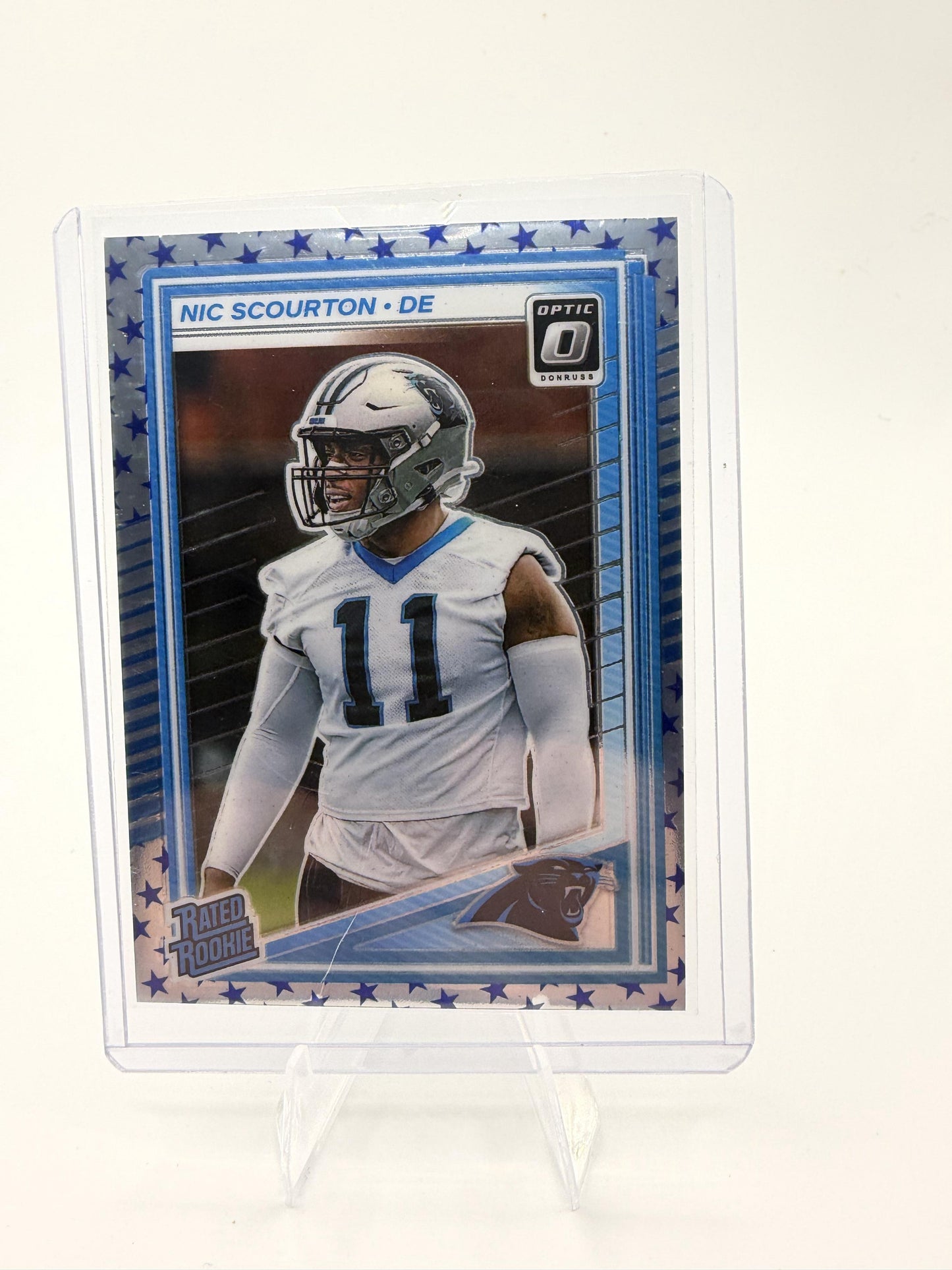 2025 Donruss Optic NIC SCOURTON BLUE STARS #270 Panthers RATED ROOKIE RC SP