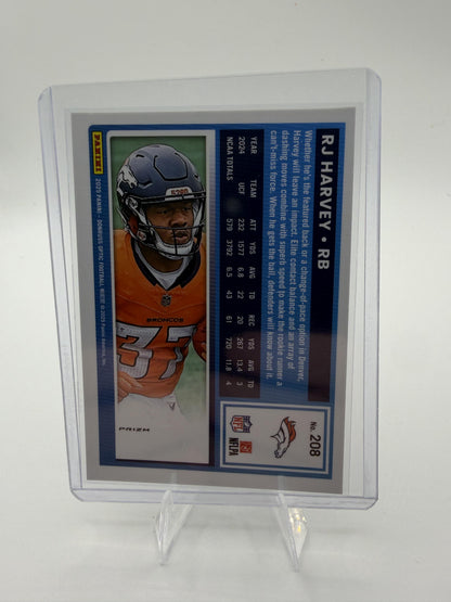 2025 Donruss Optic RJ HARVEY BLUE HYPER #208 Broncos RATED ROOKIE RC MEGA SP