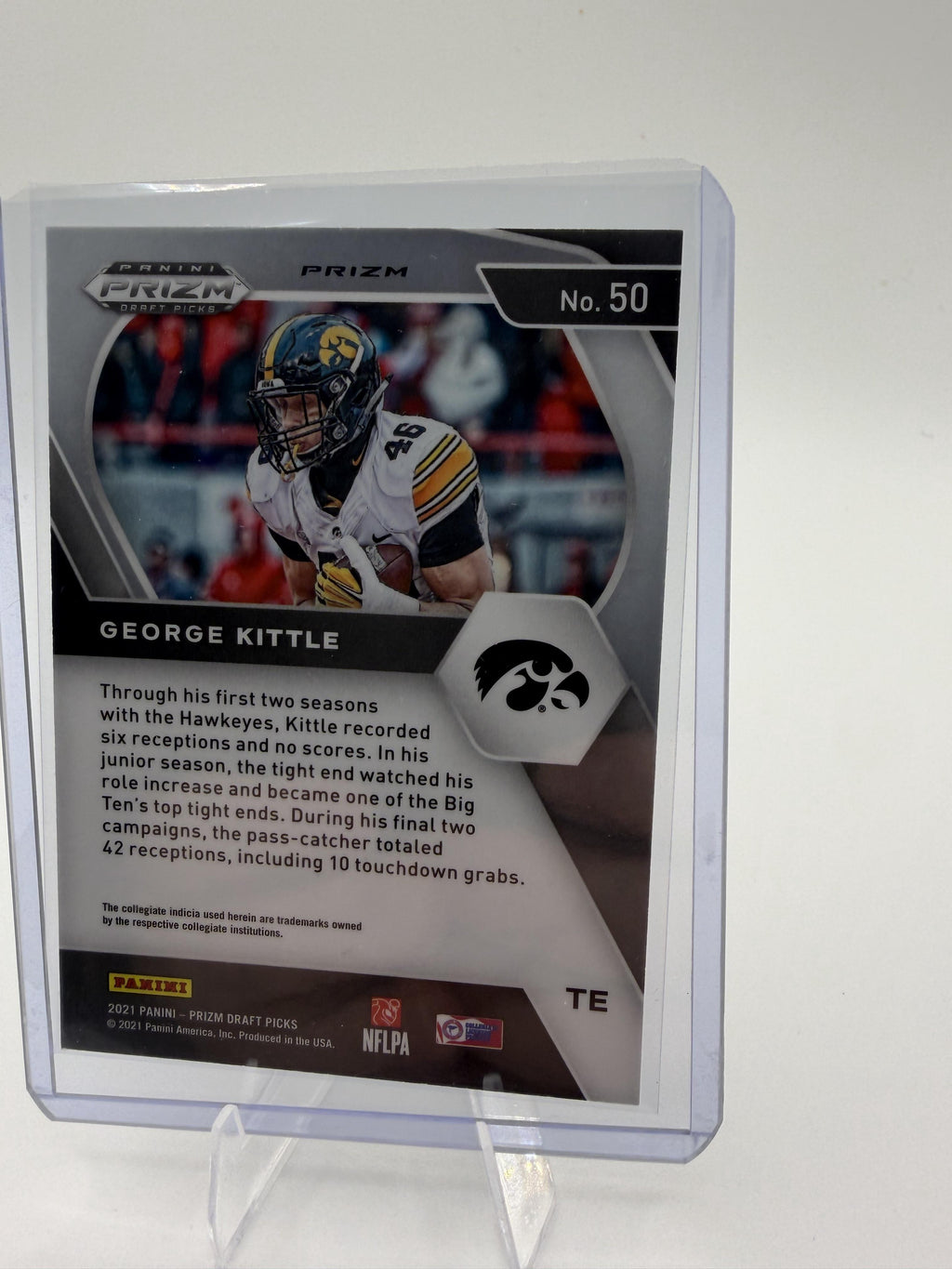 2021 Panini Prizm Draft Picks GEORGE KITTLE GOLD ICE PRIZM #50 Iowa Hawkeyes SP