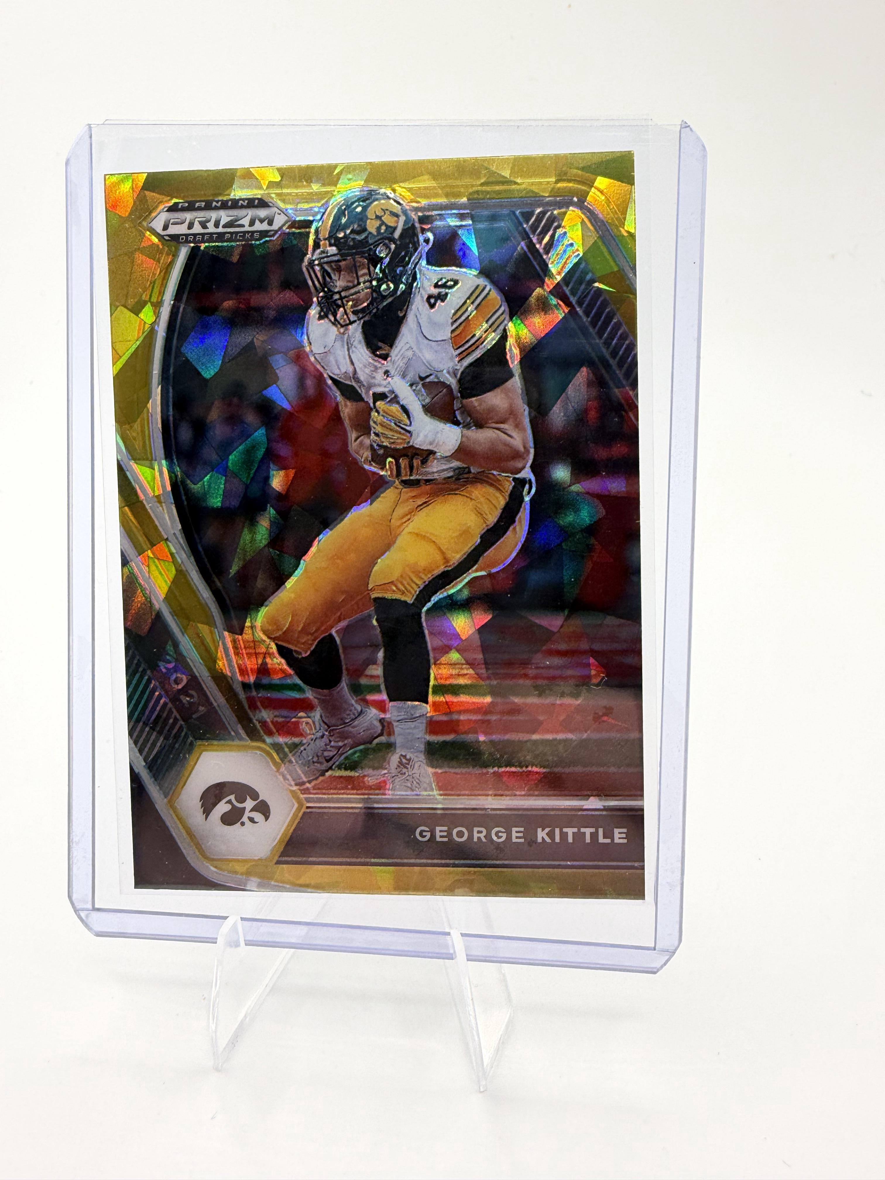2021 Panini Prizm Draft Picks GEORGE KITTLE GOLD ICE PRIZM #50 Iowa Hawkeyes SP