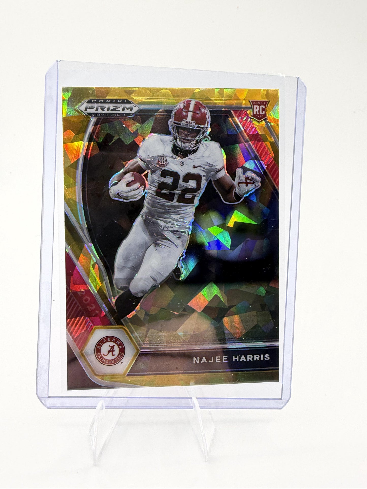 2021 Panini Prizm Draft Picks Collegiate #102 Najee Harris Gold Ice