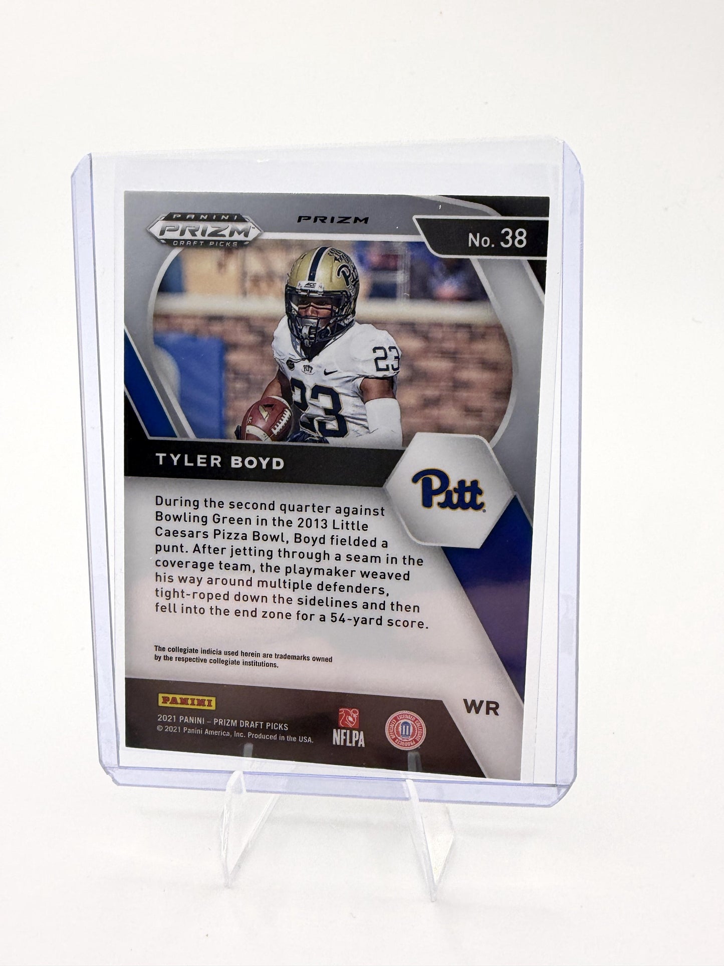 2021 Panini Prizm Draft Picks Collegiate #38 Tyler Boyd Gold Ice
