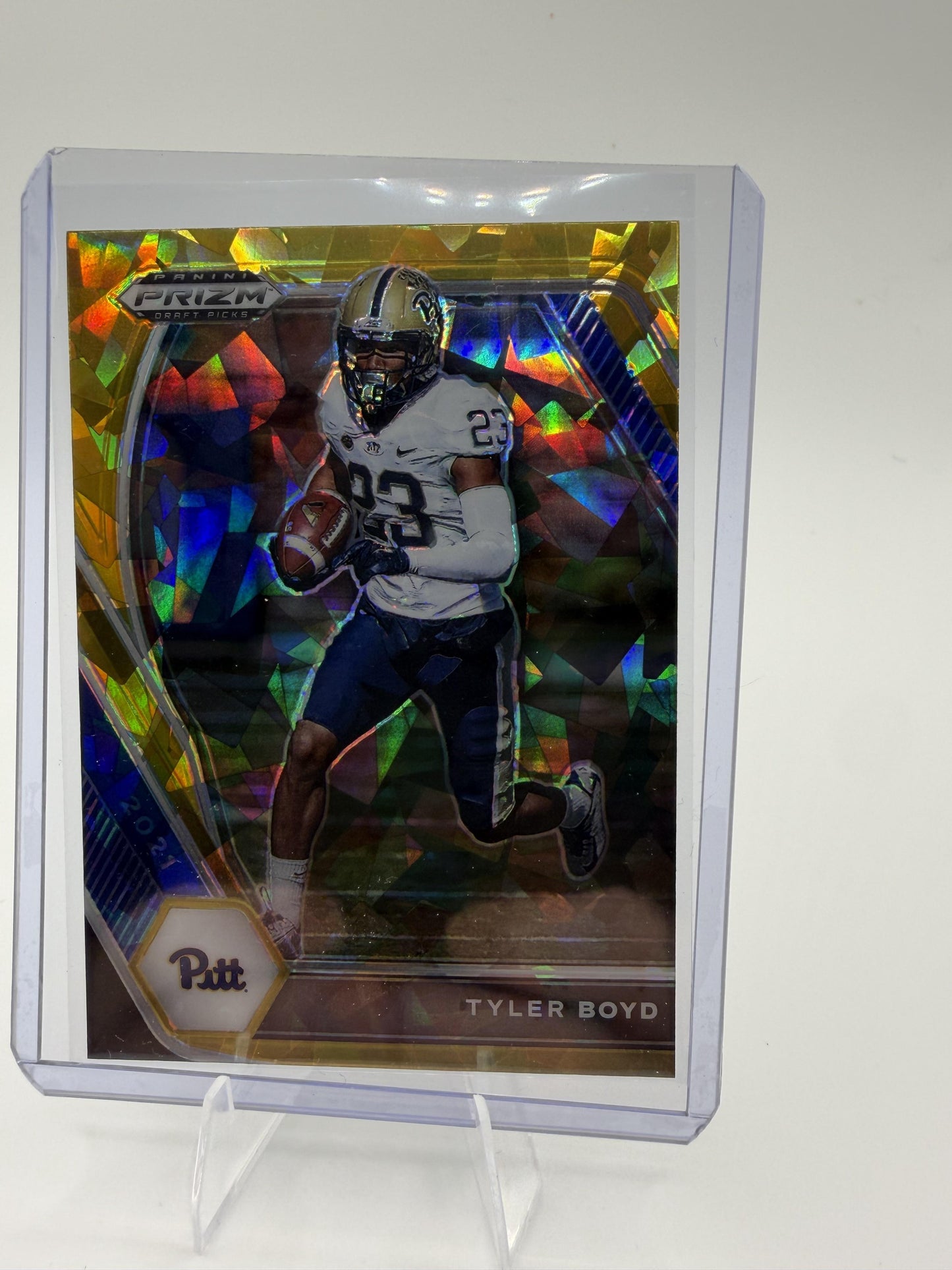 2021 Panini Prizm Draft Picks Collegiate #38 Tyler Boyd Gold Ice