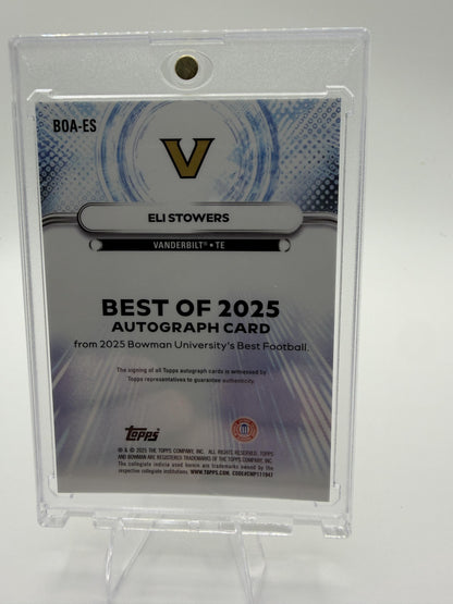2025 Bowman Best ELI STOWERS GREEN MINI-DIAMOND AUTO /99 Vanderbilt RC #BOA-ES