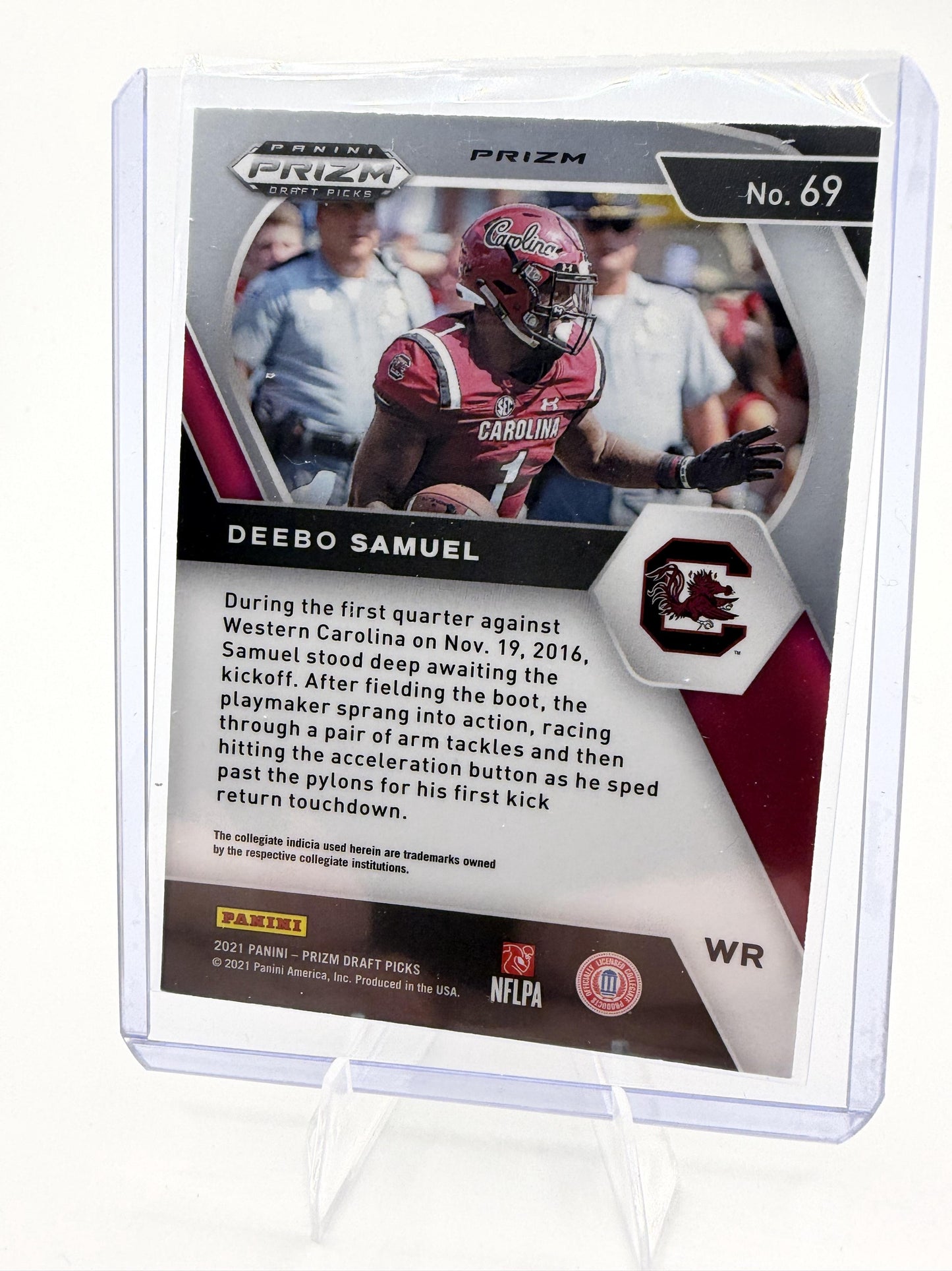2021 Panini Prizm Draft Picks Collegiate #69 Deebo Samuel Gold Ice