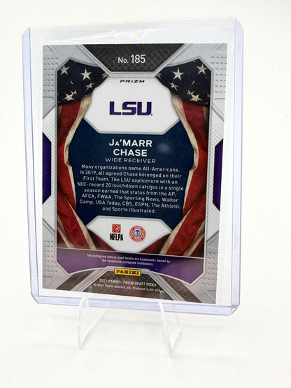 2021 Panini Prizm Draft Picks Collegiate #185 Ja'Marr Chase Gold Ice
