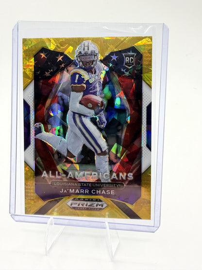 2021 Panini Prizm Draft Picks Collegiate #185 Ja'Marr Chase Gold Ice