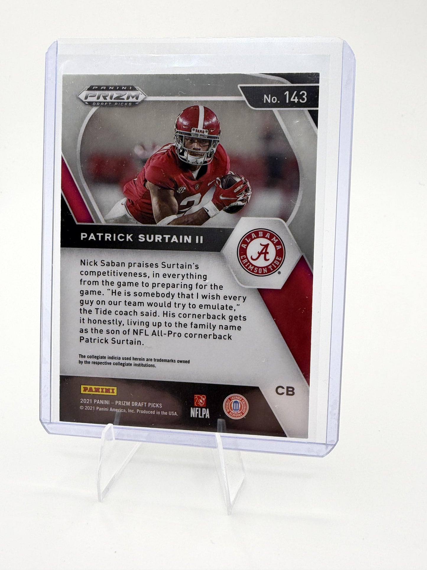 2021 Panini Prizm Draft Picks Collegiate #143 Patrick Surtain II