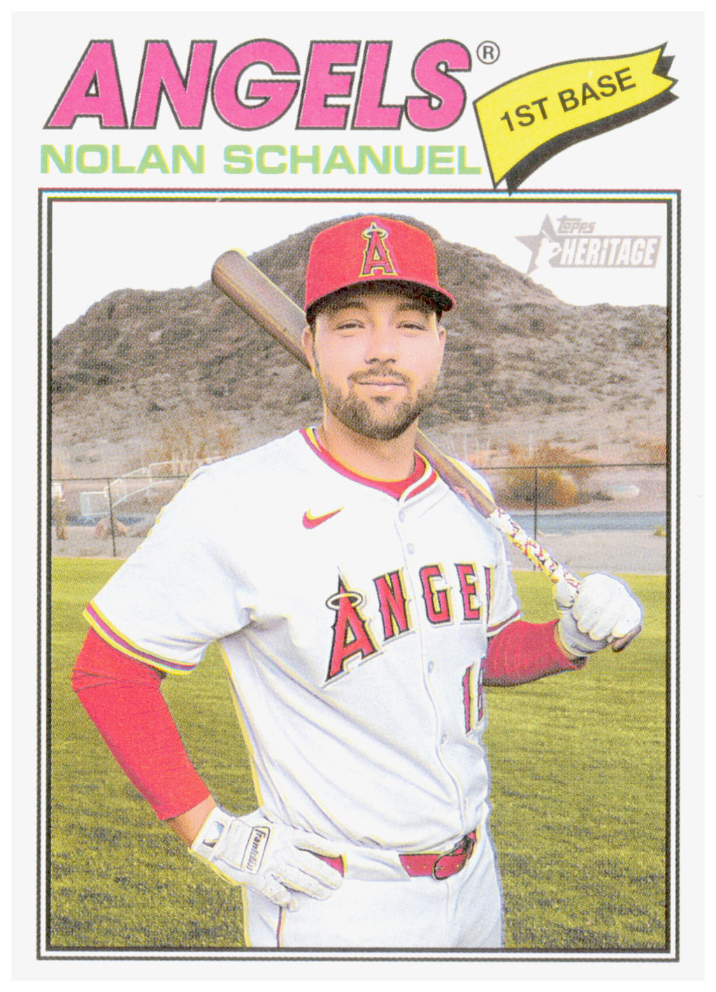 2026 Topps Heritage Nolan Schanuel Card Los Angeles Angels #117