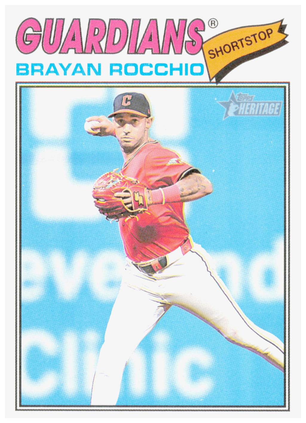 2026 Topps Heritage Brayan Rocchio Card Cleveland Guardians #368