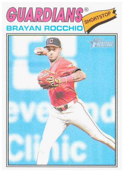 2026 Topps Heritage Brayan Rocchio Card Cleveland Guardians #368