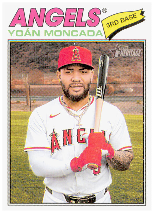 2026 Topps Heritage Yoán Moncada Card Los Angeles Angels #35
