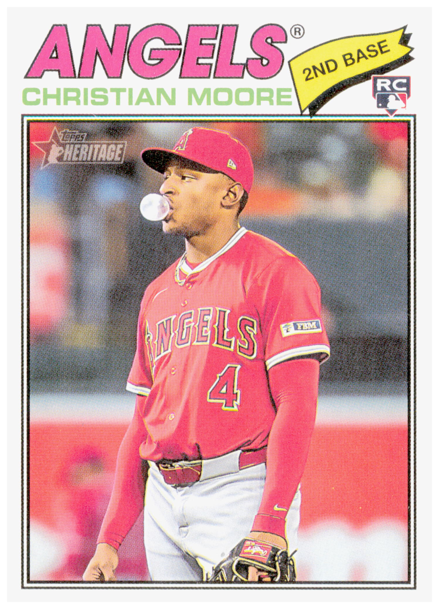 2026 Topps Heritage Christian Moore Card RC Los Angeles Angels #249