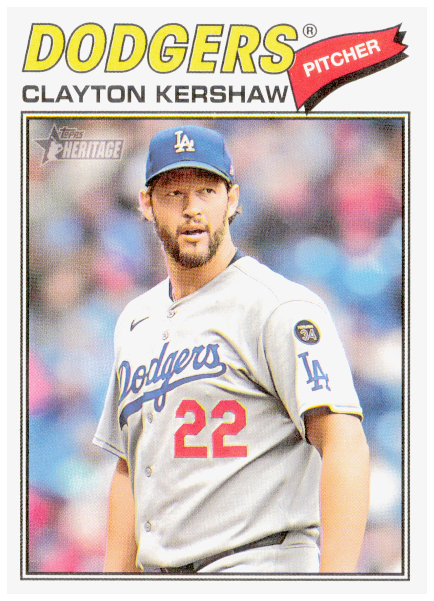 2026 Topps Heritage Clayton Kershaw Card Los Angeles Dodgers #190