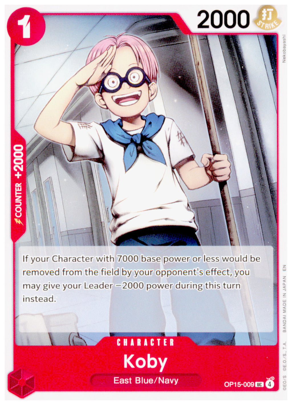 Koby OP15-006 C One Piece TCG Adventure on Kami's Island Red East Blue Navy