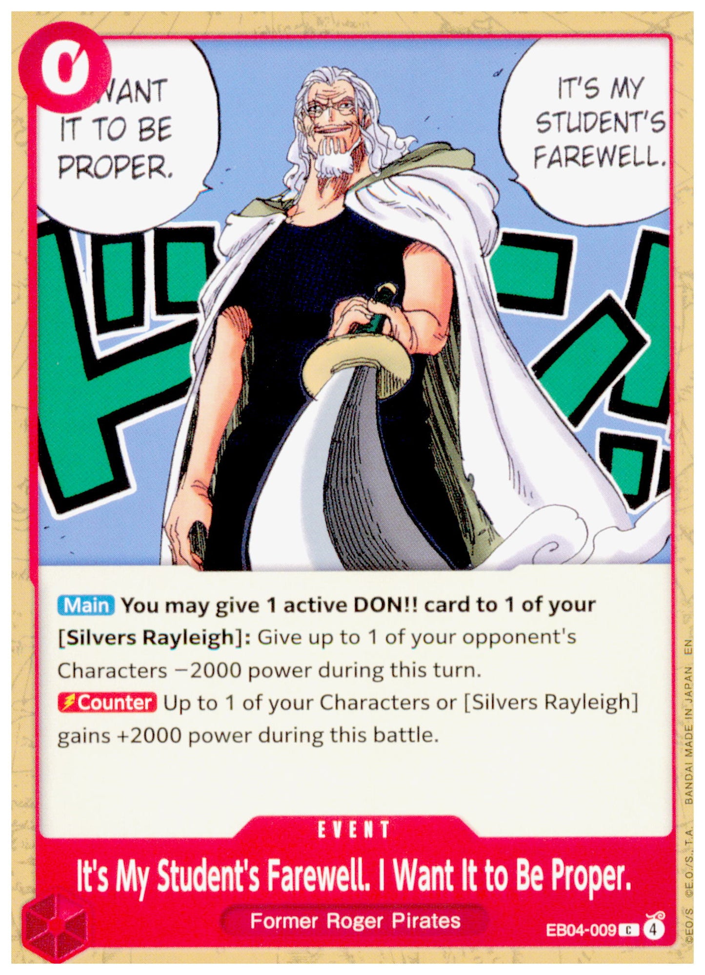 It’s My Student's Farewell... OP15-019 C One Piece TCG Red Event OP15