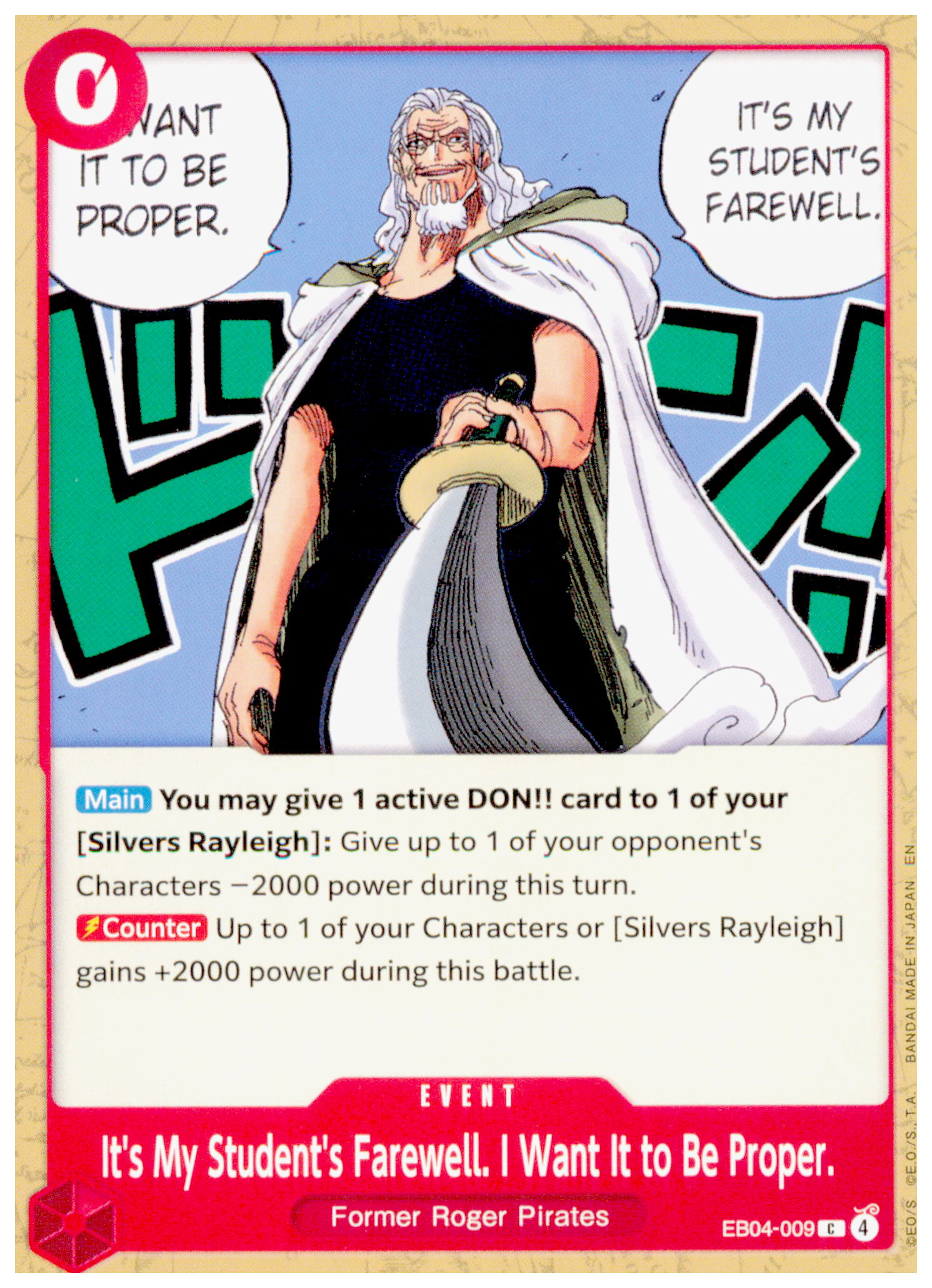 It’s My Student's Farewell... OP15-019 C One Piece TCG Red Event OP15