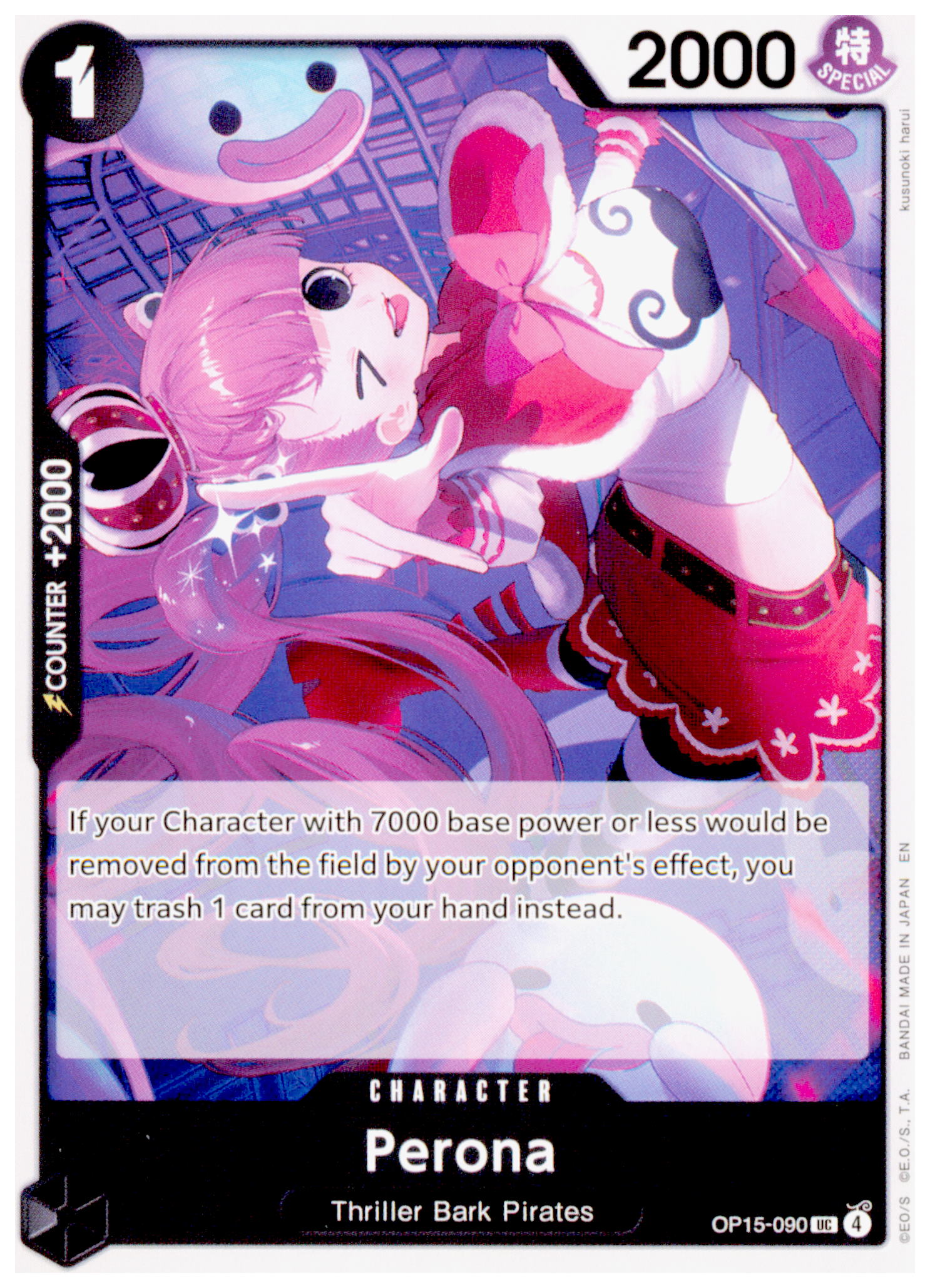 Perona OP15-090 UC One Piece TCG Adventure on Kami's Island Black Thriller Bark