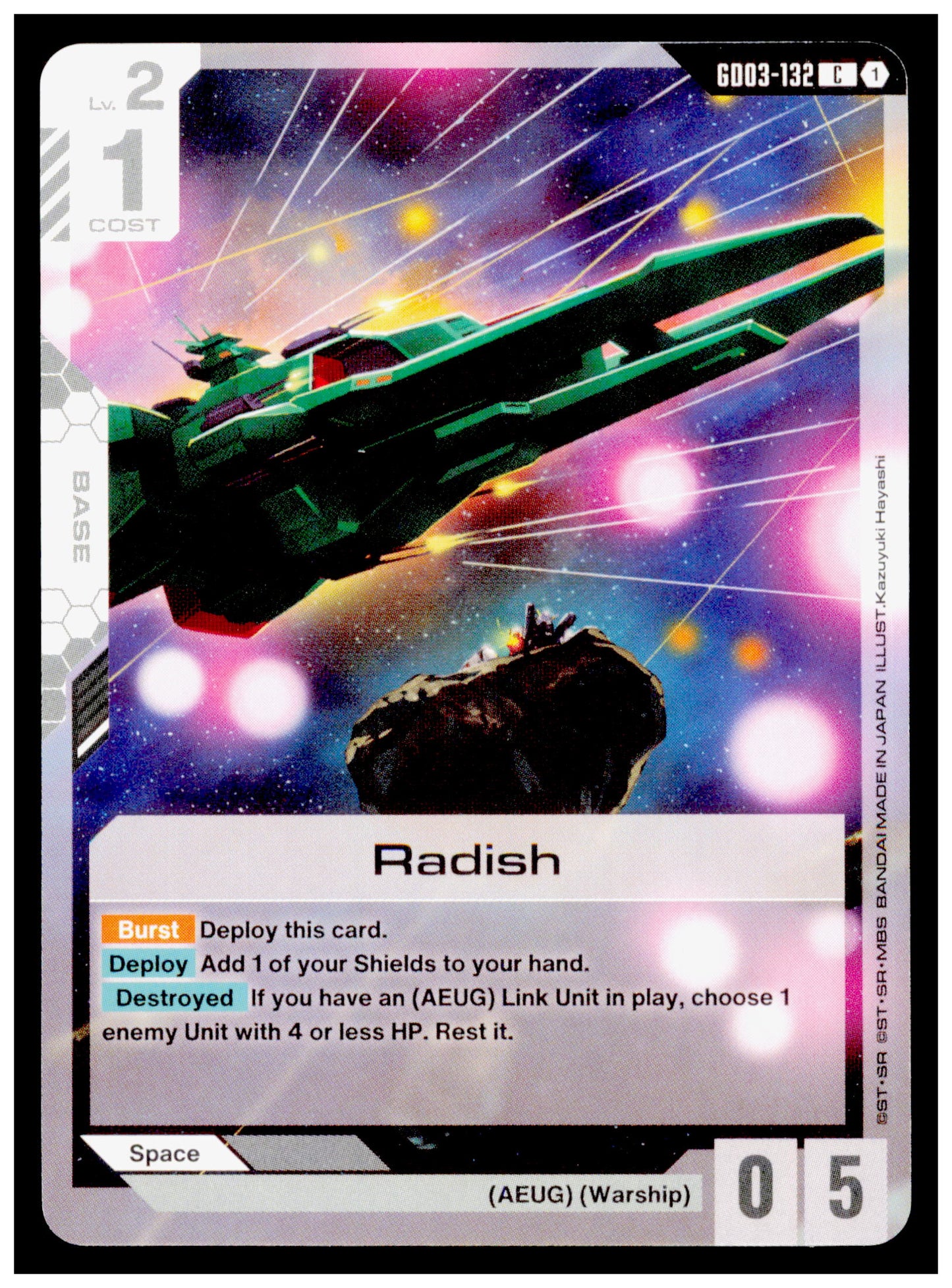 Radish Warship AEUG GD03-132 C Steel Requiem 2026 Bandai Gundam Card Game