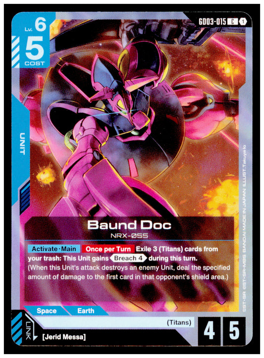 2026 Gundam Card Game Steel Requiem Baund Doc NRX-055 GD03-015 Common Titans