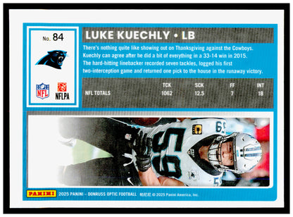 2025 Donruss Optic Luke Kuechly Card Carolina Panthers #84