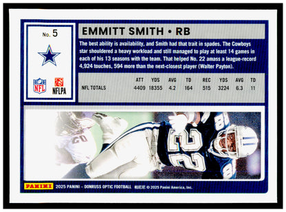 2025 Donruss Optic Emmitt Smith Card Dallas Cowboys #5