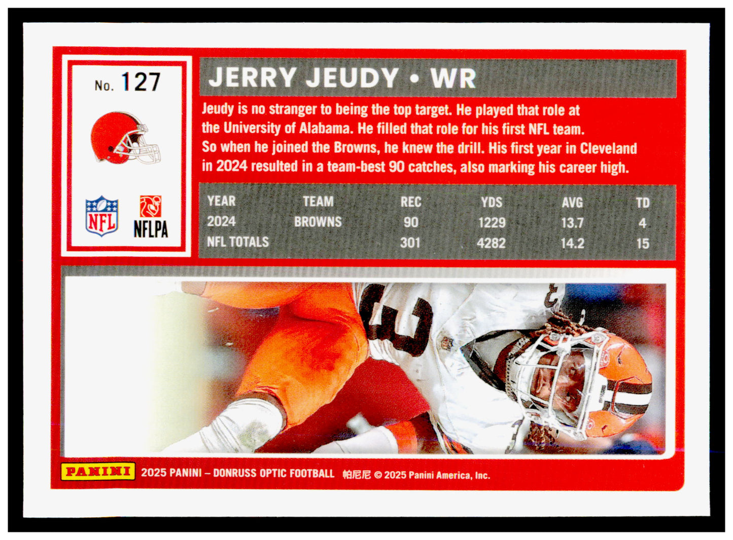 2025 Donruss Optic Jerry Jeudy Card Cleveland Browns #127