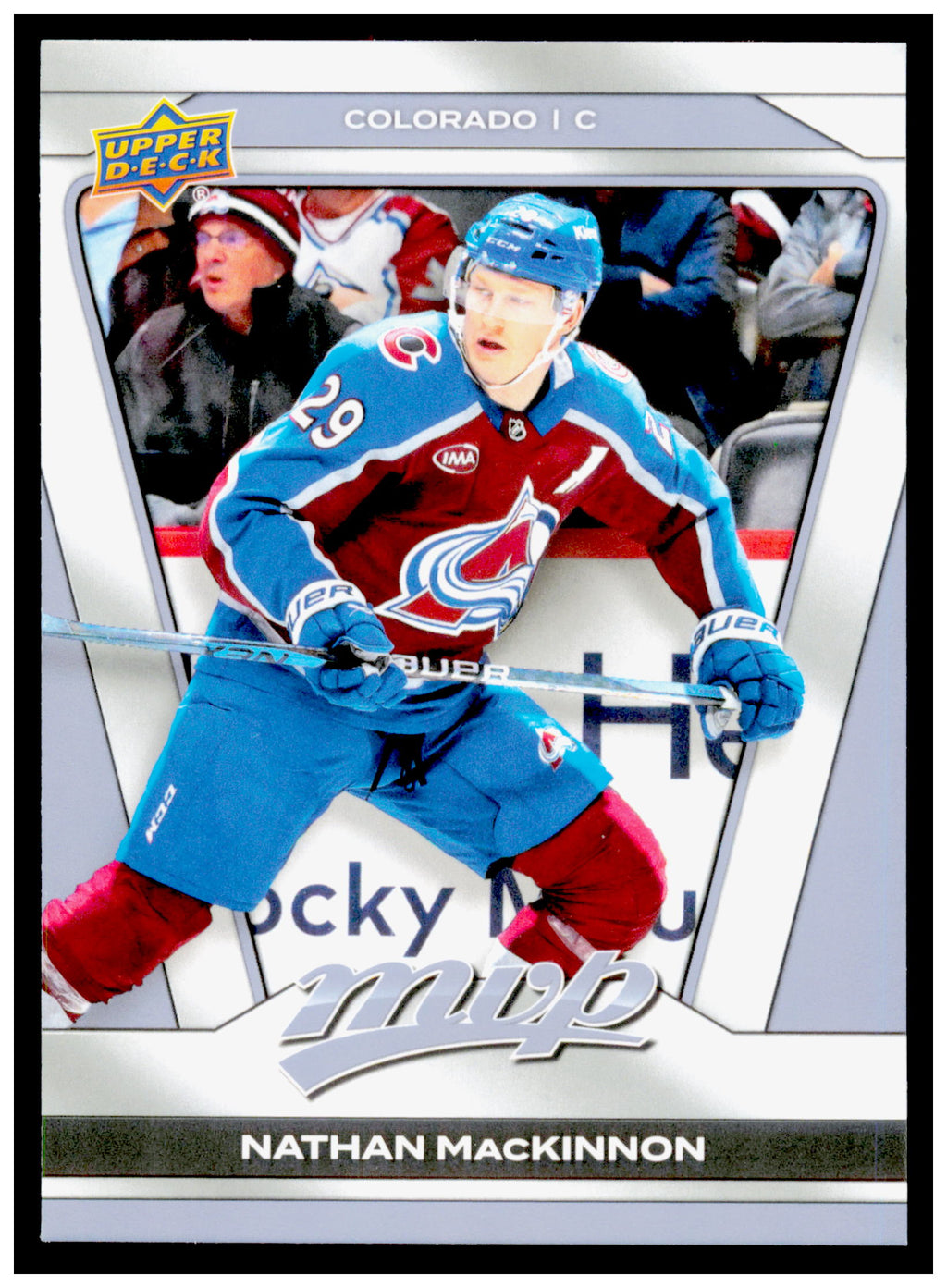 2025-26 Upper Deck MVP Nathan MacKinnon Card Gold Script Colorado Avalanche #50