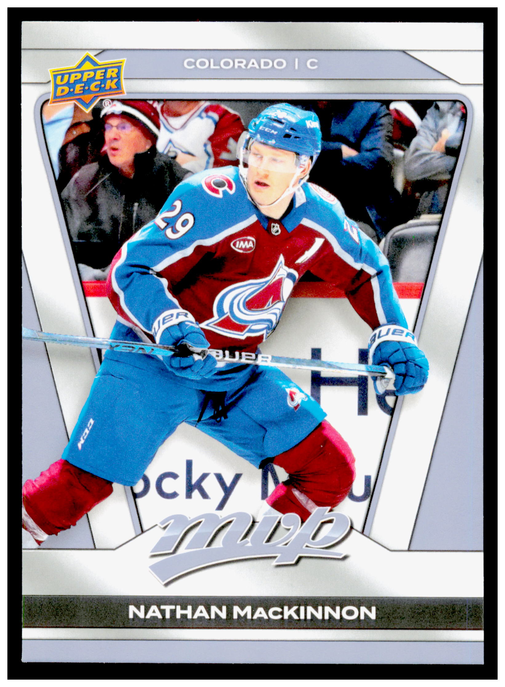 2025-26 Upper Deck MVP Nathan MacKinnon Card Gold Script Colorado Avalanche #50