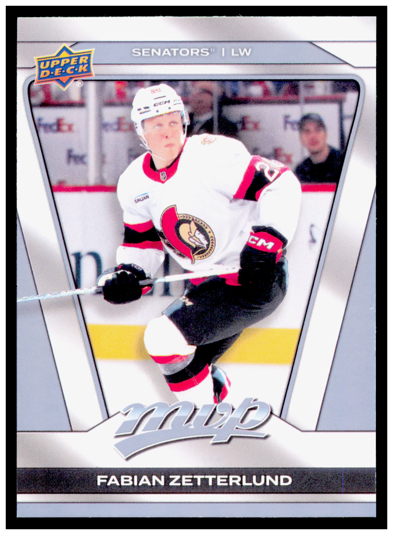 2025-26 Upper Deck MVP Fabian Zetterlund Card Ottawa Senators #108