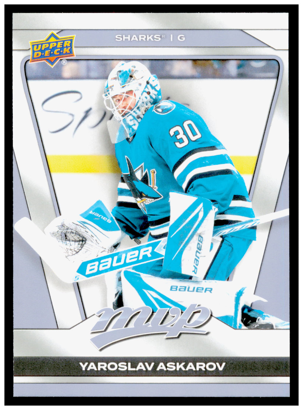 2025-26 Upper Deck MVP Yaroslav Askarov Card San Jose Sharks #72