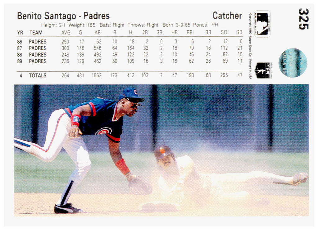 1990 Upper Deck Benito Santiago Card San Diego Padres #325