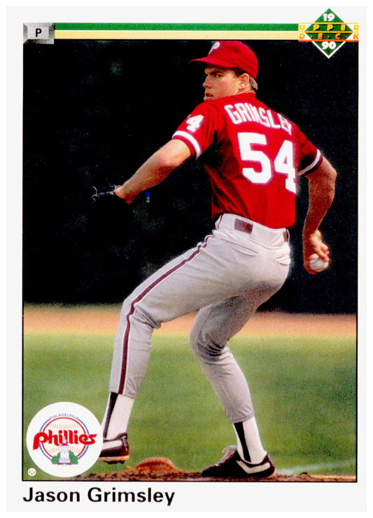 1990 Upper Deck Jason Grimsley Card RC Philadelphia Phillies #27