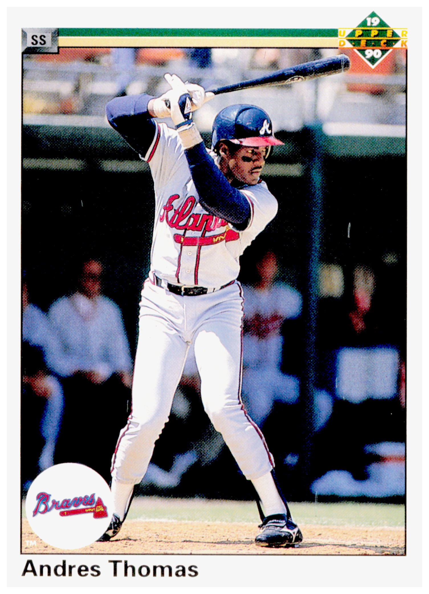 1990 Upper Deck Andres Thomas Card Atlanta Braves #212