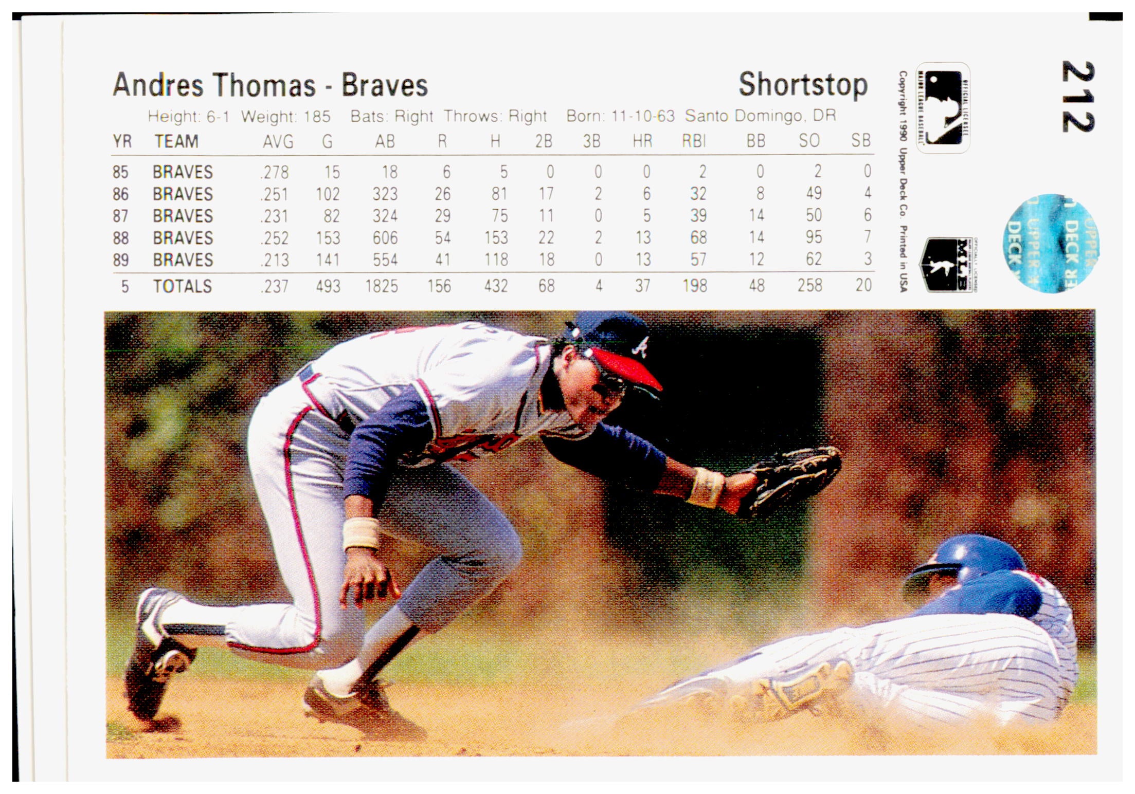 1990 Upper Deck Scott Bradley Card Seattle Mariners #383