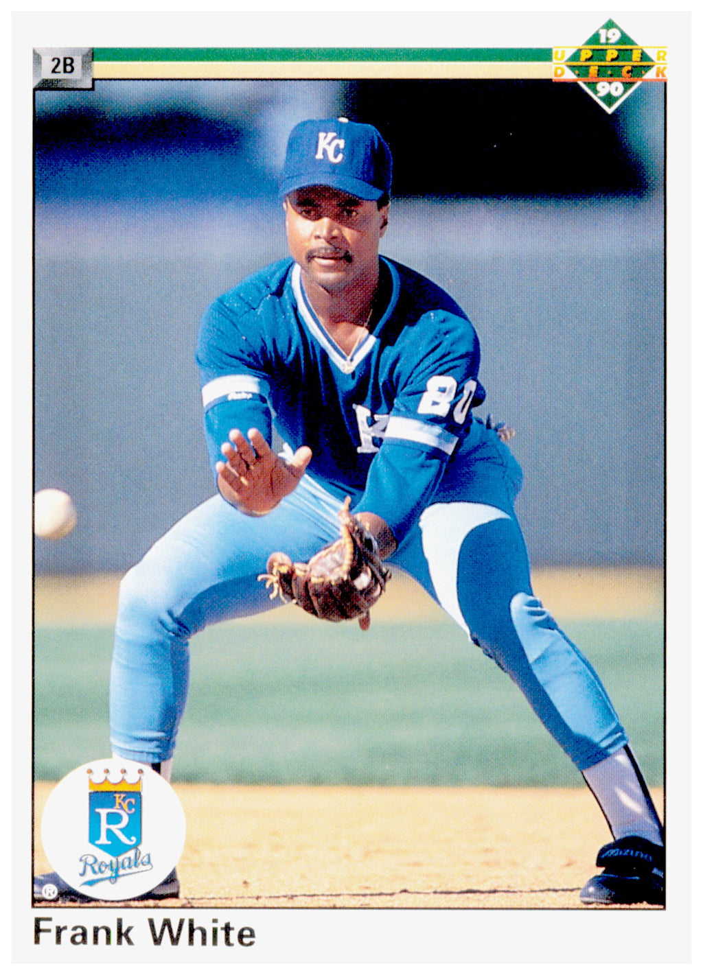 1990 Upper Deck Frank White Card Kansas City Royals #382