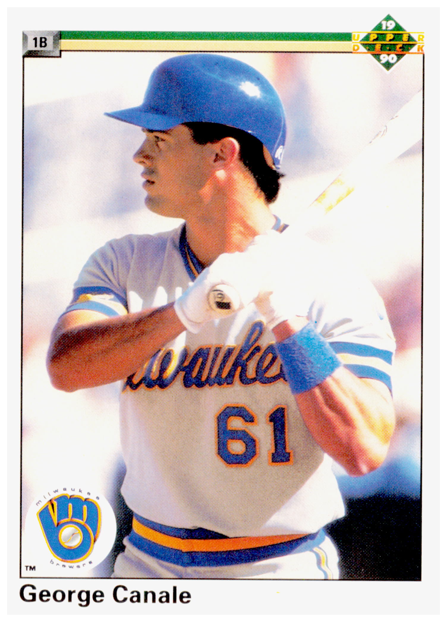 1990 Upper Deck George Canale Card RC Milwaukee Brewers #59